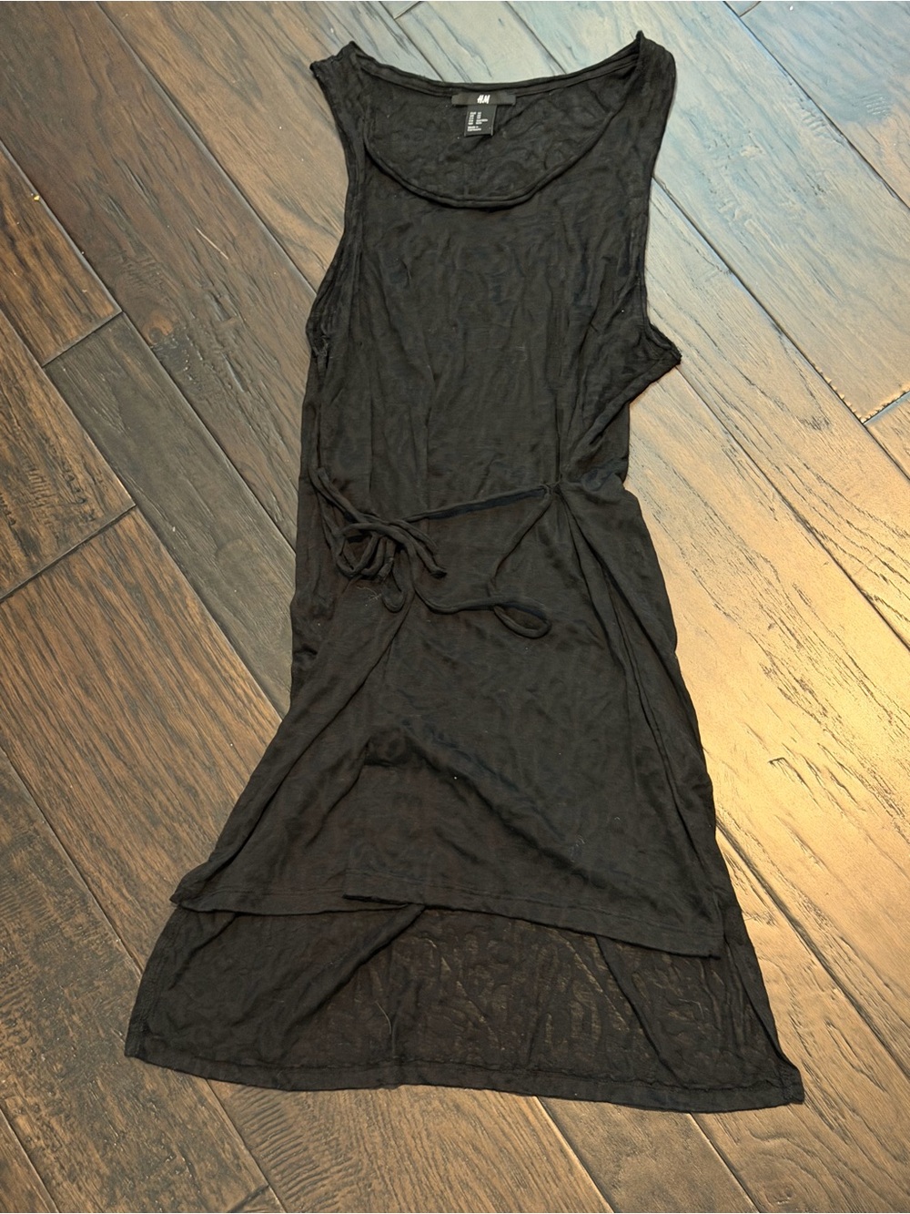H&M Black Leopard Sleeveless Sheer Swim Coverup